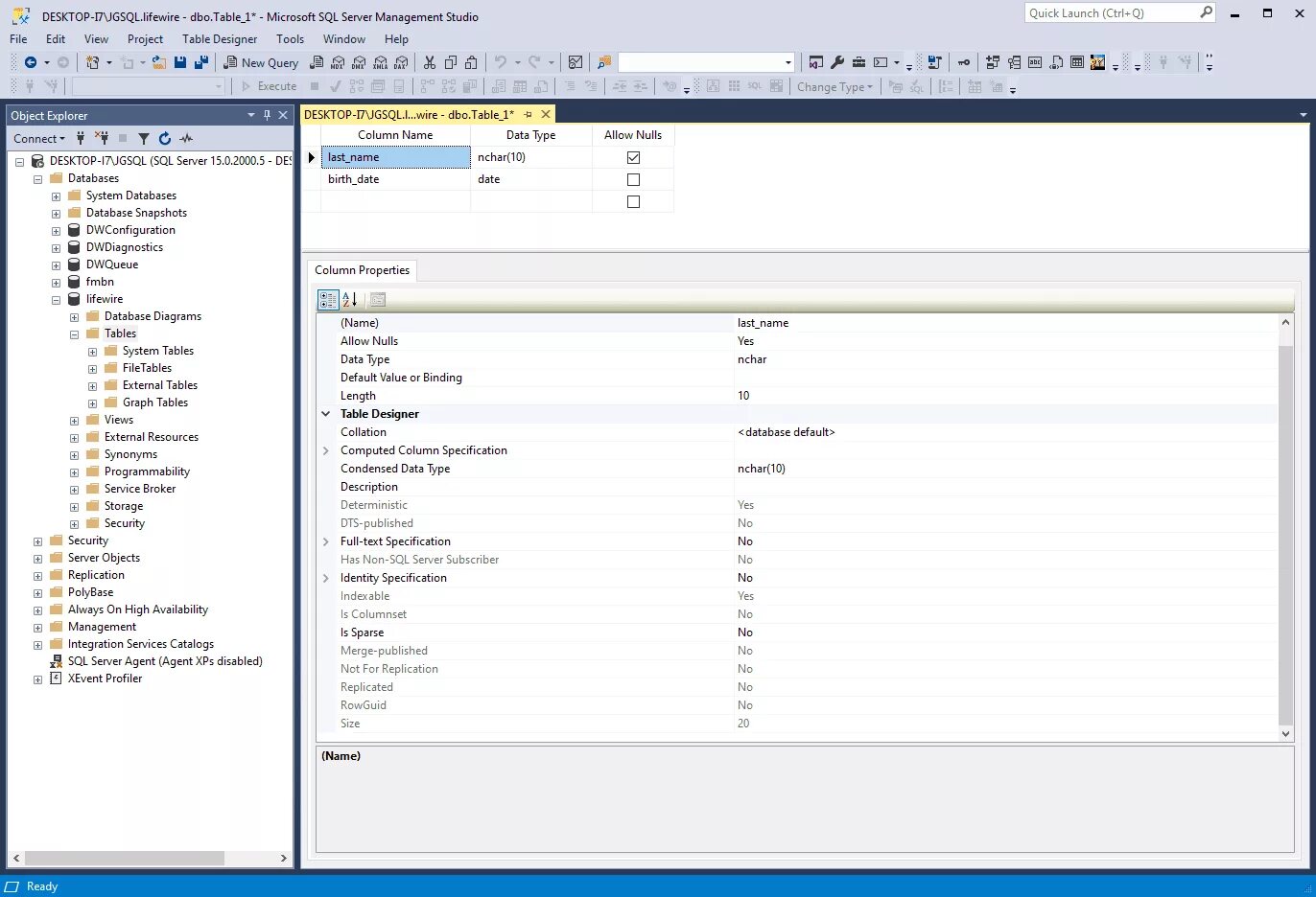 Studio создание таблицы. Sql server таблицы. table designer в sql server management studio.. субд sql server management studio 2019. типы данных в sql server management studio.