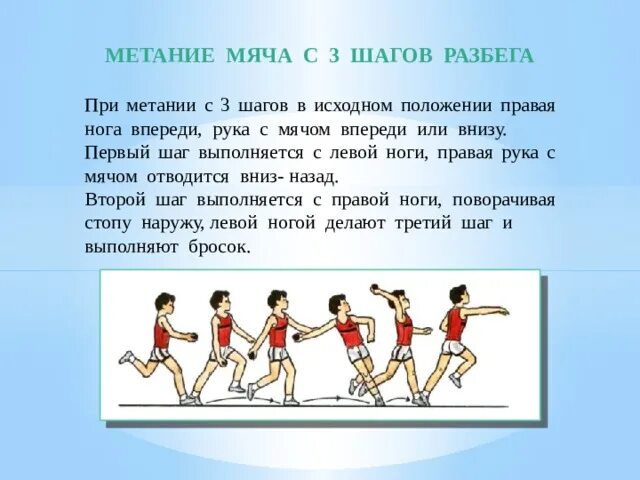 Сфр в три шага. Метание мяча с 1 шага разбега. Техника метания мяча на дальность с разбега. Мяч для метания. Техника метания малого мяча с разбега.