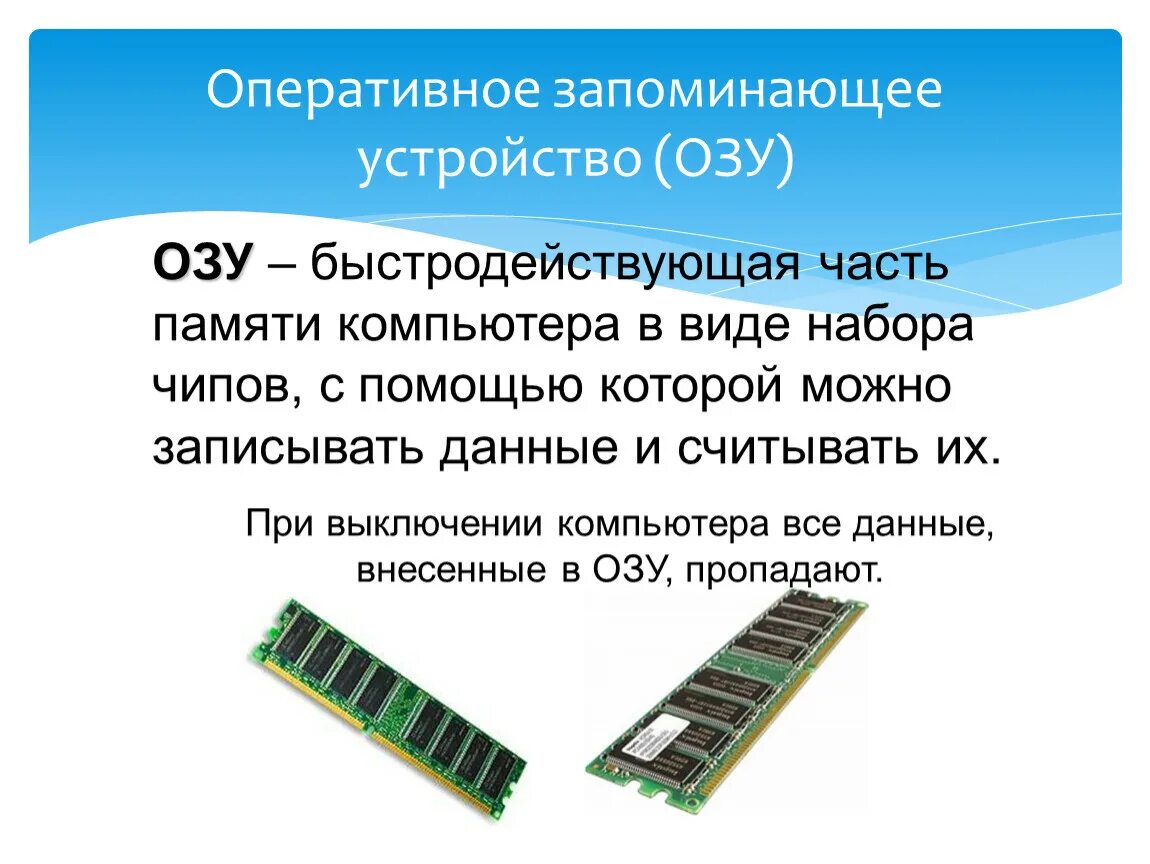 Оперативное запоминающее устройство. Оперативная память компьютера. Устройство оперативной памяти. Основная память ОЗУ.