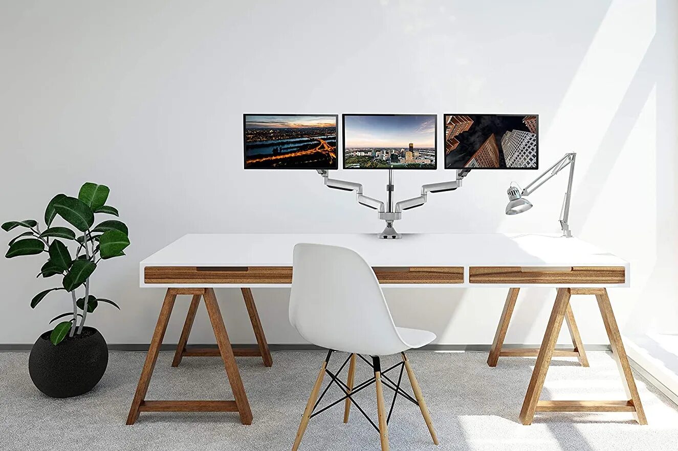 Monitor stand. Desk for triple monitor.