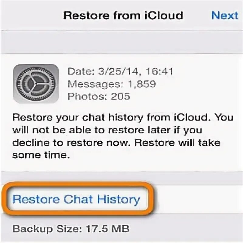 Restore chat. Restore chat