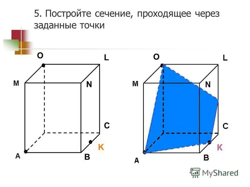 Сечение через точки