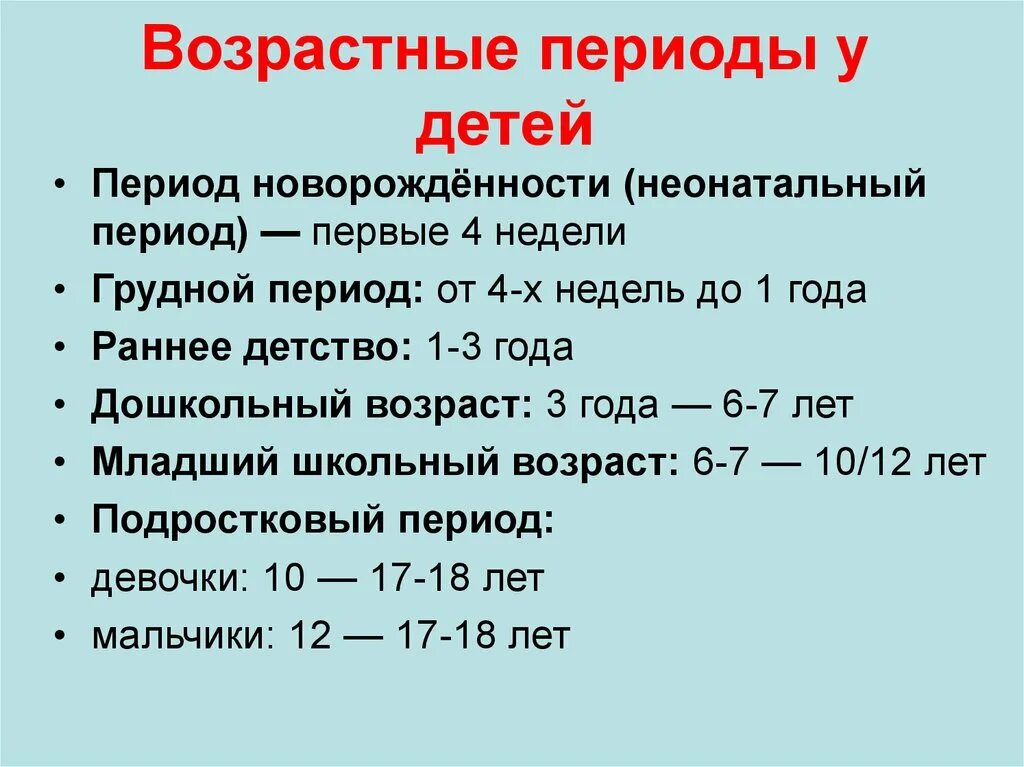 Возрастные периоды детей. Периоды детского возраста возраста.. Возрастные периоды у детей педиатрия. Периоды развития ребенка Возраст.