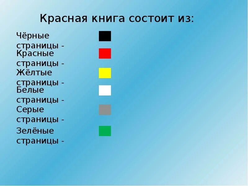 Красная книга цвета страниц и обозначение. Красная книга цвета страниц и обозначение