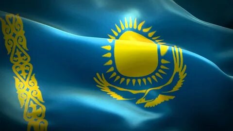 Развевающийся флаг казахстана