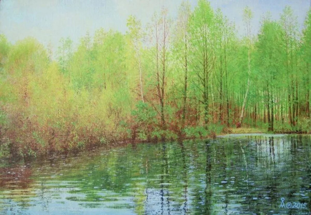 Картины художника Алексея Марьина. Первая зелень Глебович. Сочинение по картине первая зелень