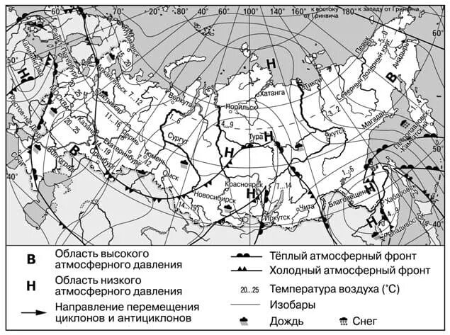 Антициклон и циклон огэ география