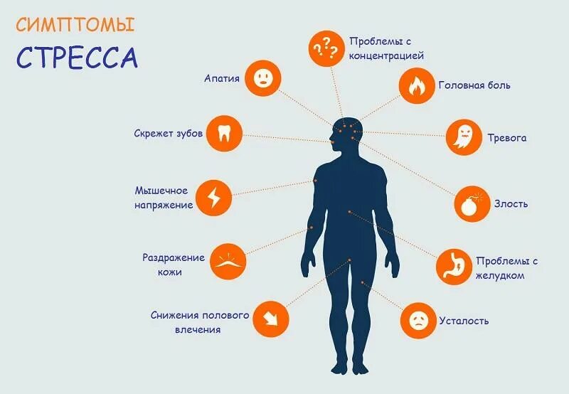 Симптомы стресса. Признаки стресса. Стресса на организм человека. Влияние стресса на организм.