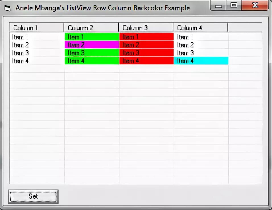 Row colors
