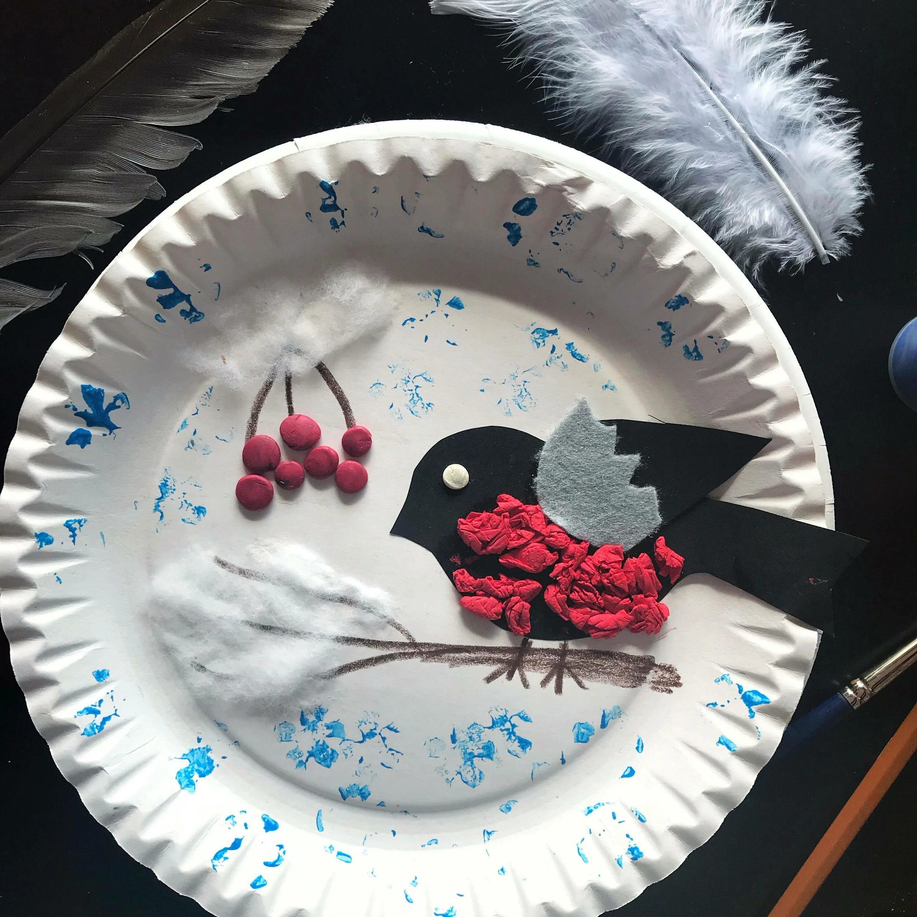 поделка зима. поделка зима. поделки зима 5 лет. аппликация из ватных дисков. зимняя аппликация.