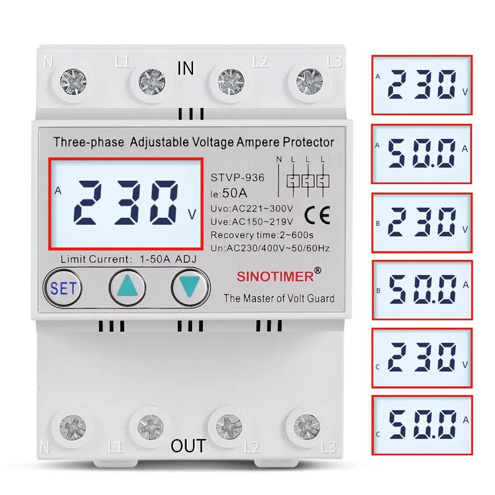 Реле контроля напряжения и тока sinotimer. Реле напряжения sinotimer. din rail 3,3 v. монитор напряжения 380 в. реле напряжения с дисплеем аии.