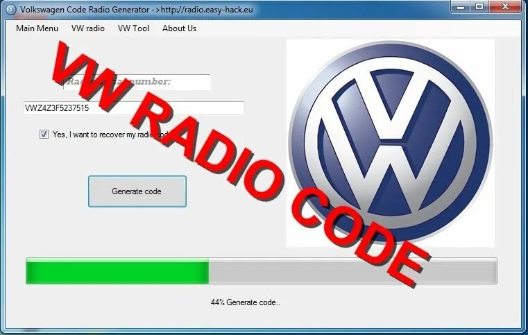 Radio code generator. Volkswagen code radio generator. vw radio code calculator. калькулятор кодов автомагнитол vw. программа для разблокировки магнитол volkswagen.
