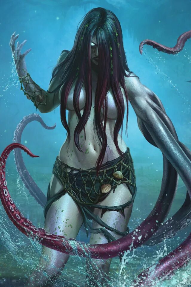 девушка с щупальцами. девушка с щупальцами. щупальца. щупальца осьминога. женщина с щупальцами.