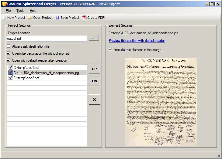 проджект в пдф