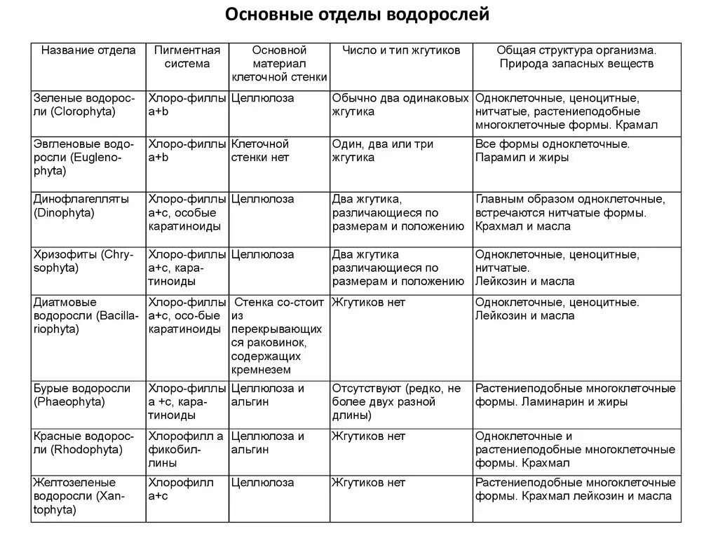 Характеристика водорослей таблица. Таблица по биологии 7 класс отделы водорослей. Сравнительная характеристика некоторых отделов водорослей. Сравнительная характеристика отделов водорослей 6 класс. Водоросли характеристика таблица.