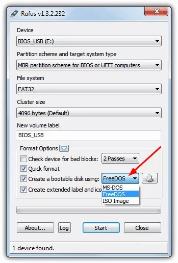 Rufus create bootable. Rufus bios. usb dos.