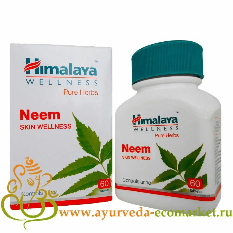 Himalaya Neem Tab 60 таб. Ним Хималая (Neem Himalaya), 60 таб.. Индийские препараты Аюрведа Хималая. Himalaya Neem (60tab)5. Индийские таблетки купить