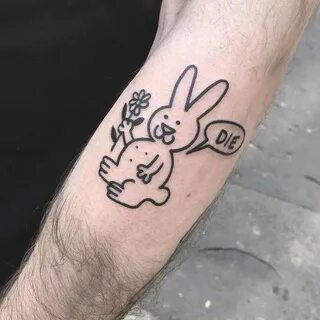 Friendly bunny tattoo by Jay Lester - Tattoogrid.net.