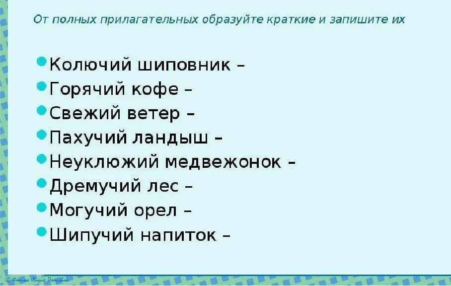 Полные и краткие прилагательные 5 класс упражнения