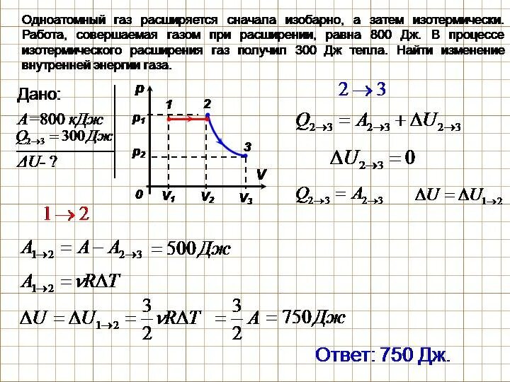 Изотермический процесс задания графики. Одноатомный идеальный ГАЗ. Работа одноатомного газа. Один моль одноатомного идеального газа участвует в процессе 1-2.