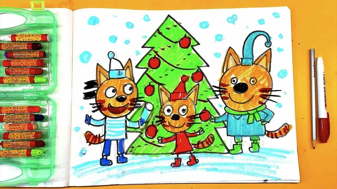 Как рисуется 3 кота. Рисование для детей три кота. 3 кота рисовалки. три кота рисунок карандашом. поэтапное рисование три кота.