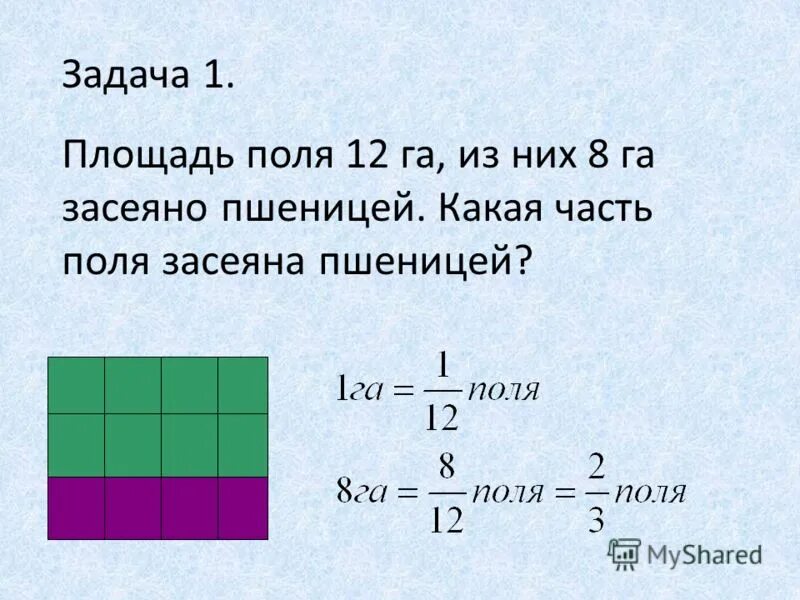 Задачи на нахождение дроби от числа. Задачи по нахождению дроби от числа. Площадь поля. Задачи на нахождение дроби от числа 5 класс.