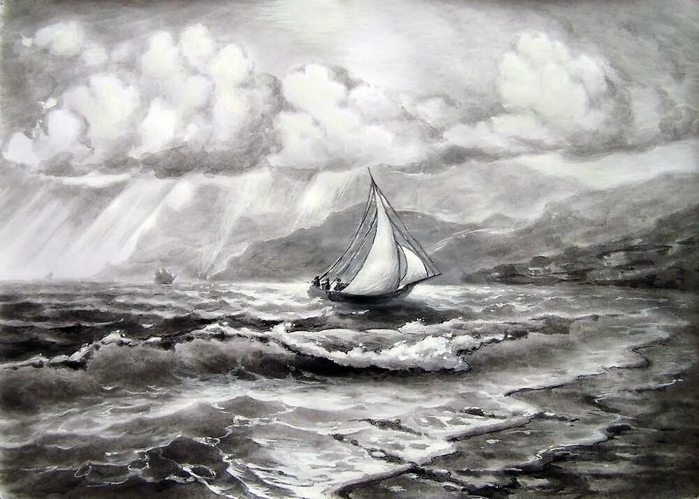 Море уголь. Кулагин олег графика. морской пейзаж. море карандашом. морской пейзаж в графике.