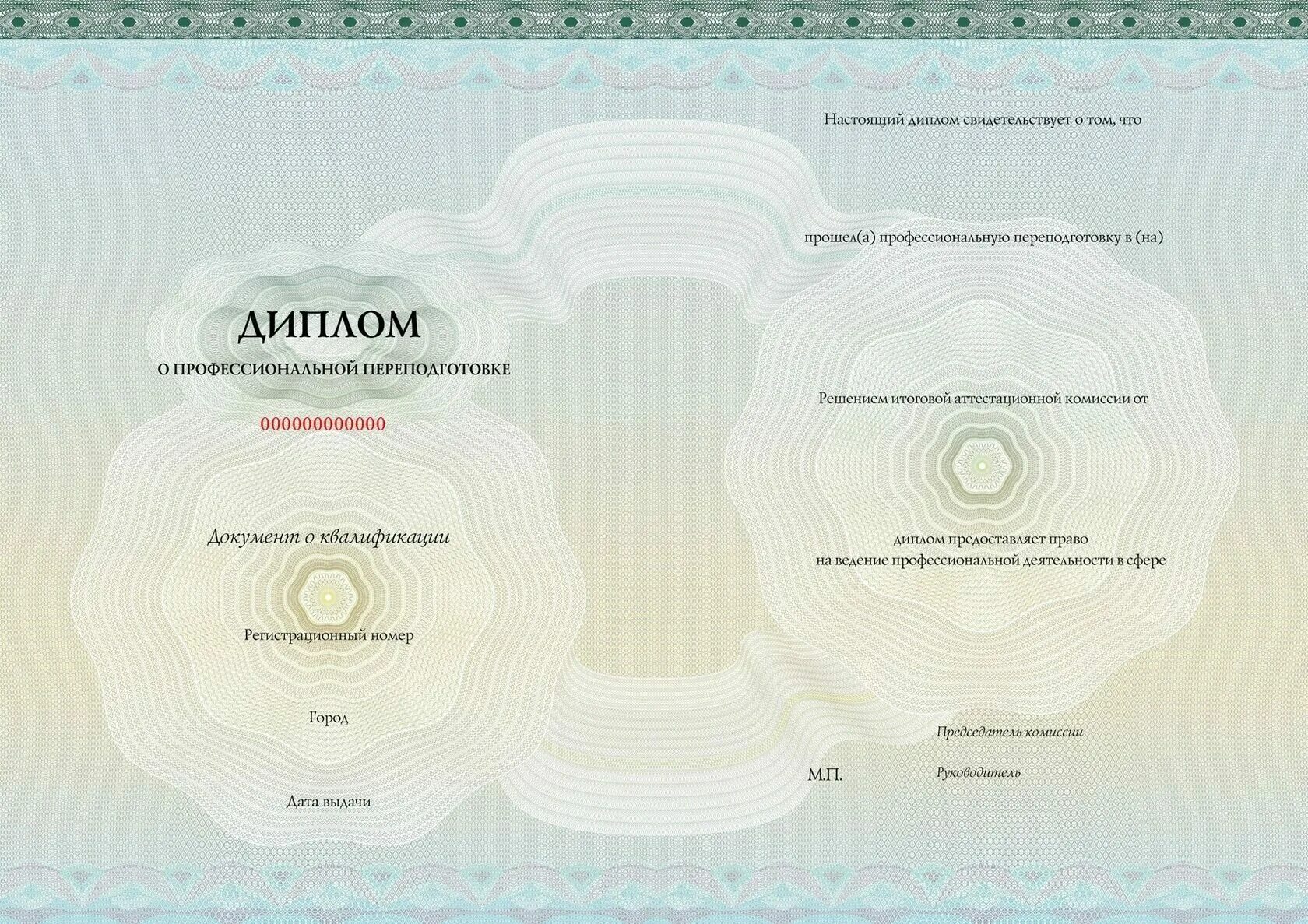 Форма диплома о профессиональной переподготовке. Бланк диплома о профессиональной переподготовке