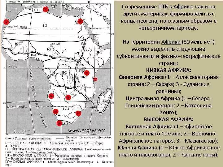 Районирование африки. Районирование африки