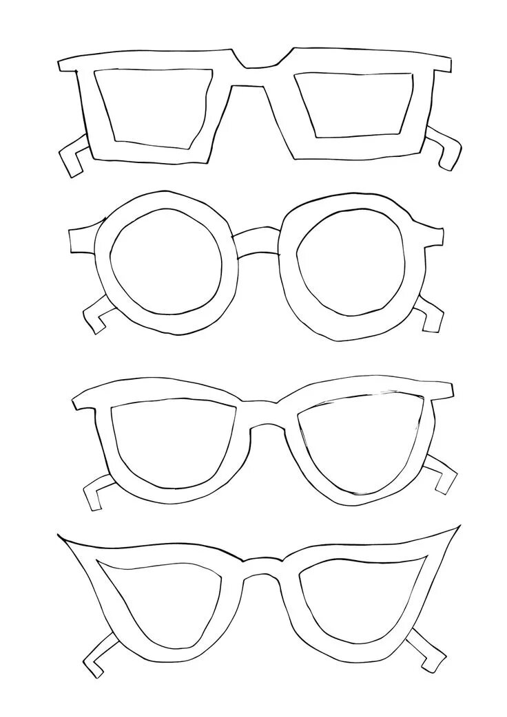 Шаблон очки для вырезания из бумаги распечатать Printable Glasses Template Stencils printables, Paper piecing patterns, Stencils