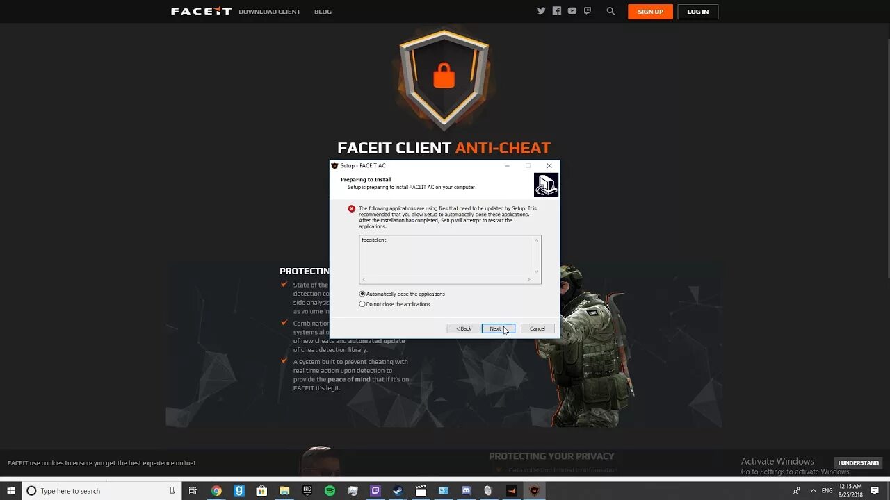 Anti client. FACEIT античит. Фейсит АС. FACEIT Cheat. Ошибка античита фейсит.