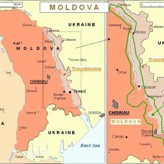 Карта приднестровья с границами соседних государств