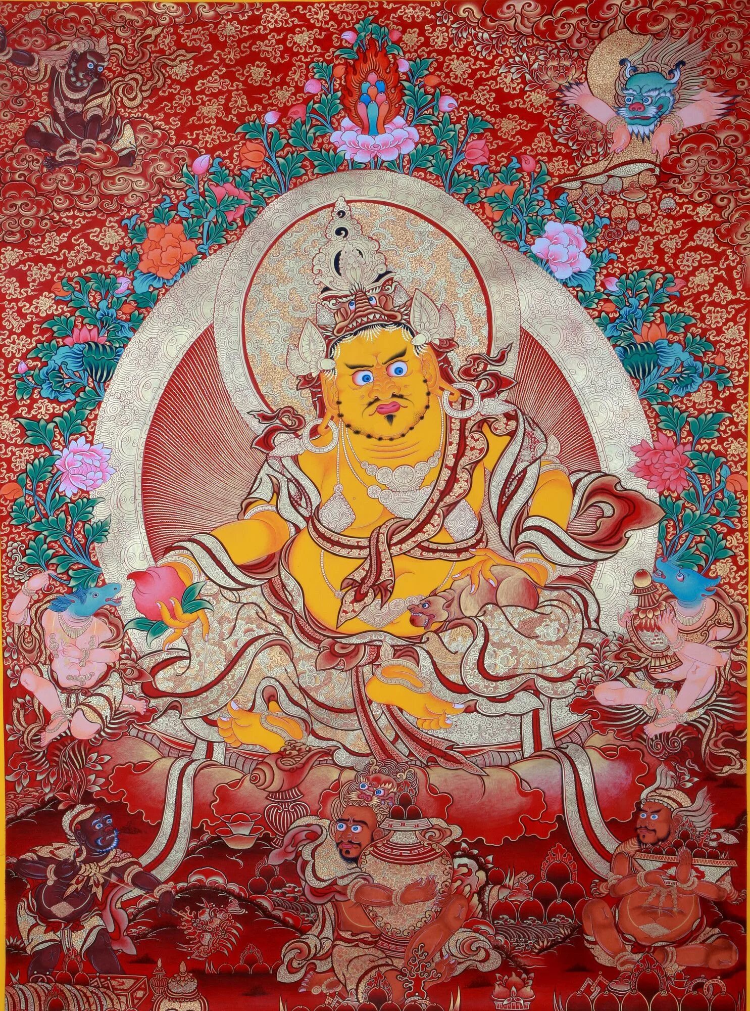 Красочные росписи буддийской мифологии. Будда тибетская тханка. Манджушри тханка. Дордже чанг будда тханка. Богиня лакшми.