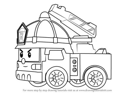 Learn How to Draw Roy Fire Truck from Robocar Poli (Robocar Poli) Step by Step :