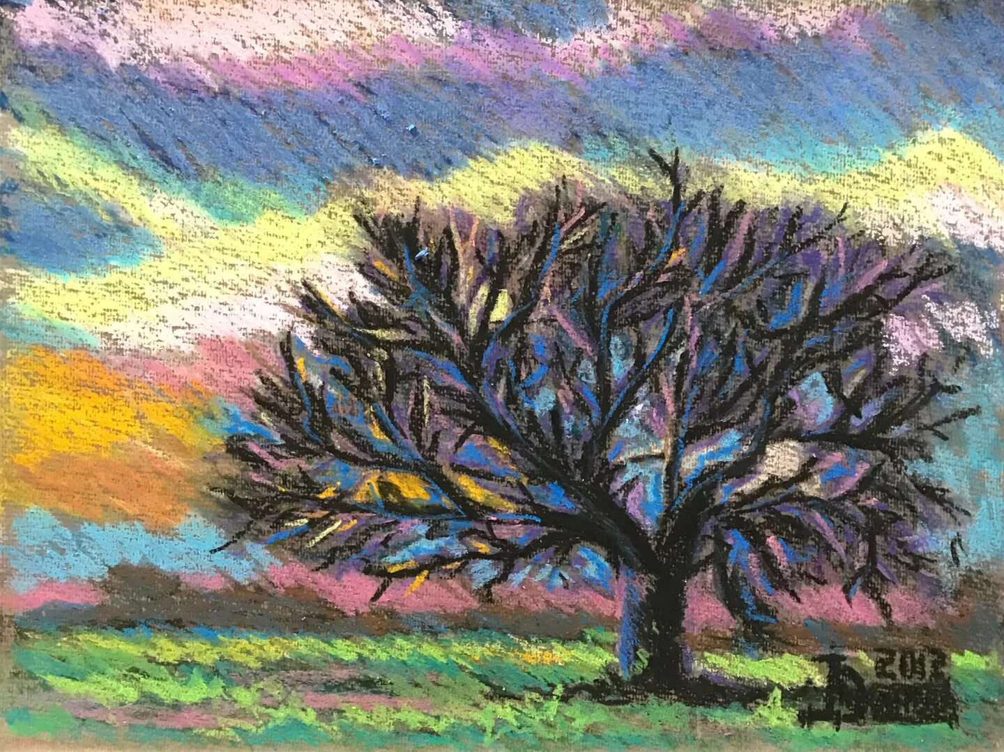 Дерево масляной пастелью. Спящие деревья. Дерево пастелью рисунок. Сонное дерево.