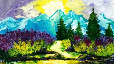 Пейзаж гуашью уроки