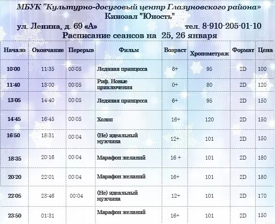 Расписание отрадное белорусский. Кинотеатр Юность Глазуновка. Кинотеатр Юность Отрадный Самарская область. Кинотеатр Юность Самара. Отрадный кинотеатр Юность расписание.