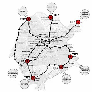 Карта метро ташкента на русском