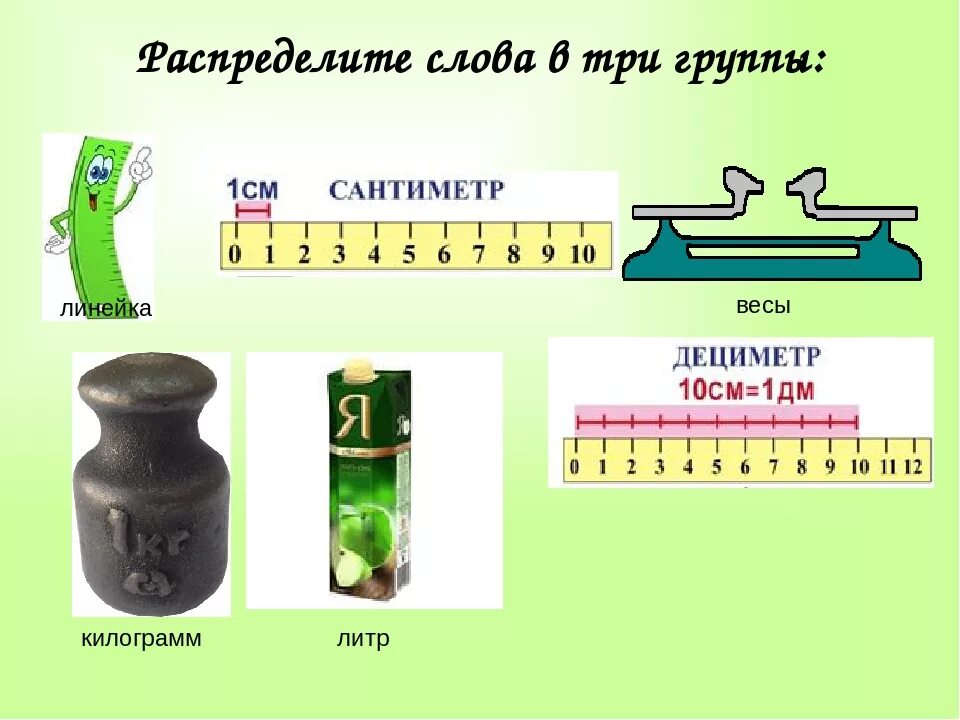 Литр килограмм 1 класс