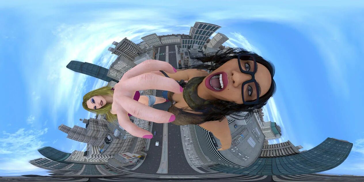 Giantess vr. Гиантесс Бетти. Поцелуй великанши. Черная великанша.