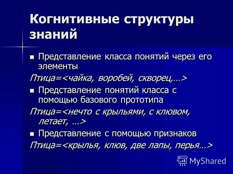 Понятие когнитивной структуры. Понятие когнитивной структуры