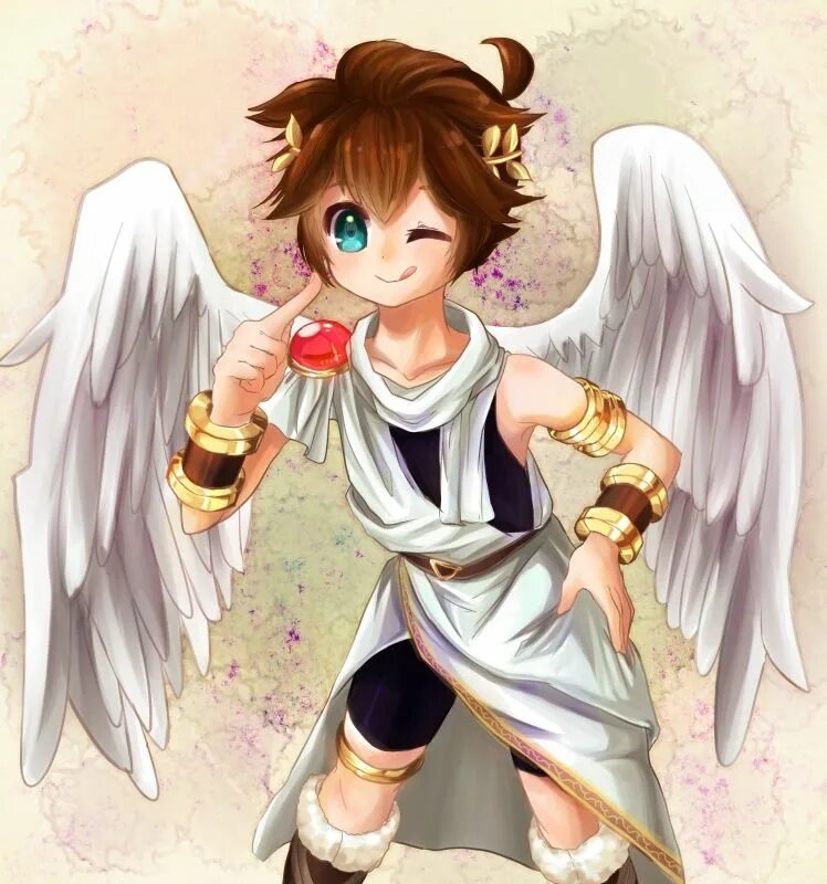 Kid icarus. Пит Kid Icarus. Ангелочек пит КИД Икарус.