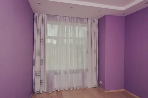 Сиреневые стены какие шторы
