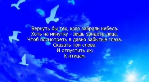 Увидеть тех кого забрали небеса хоть