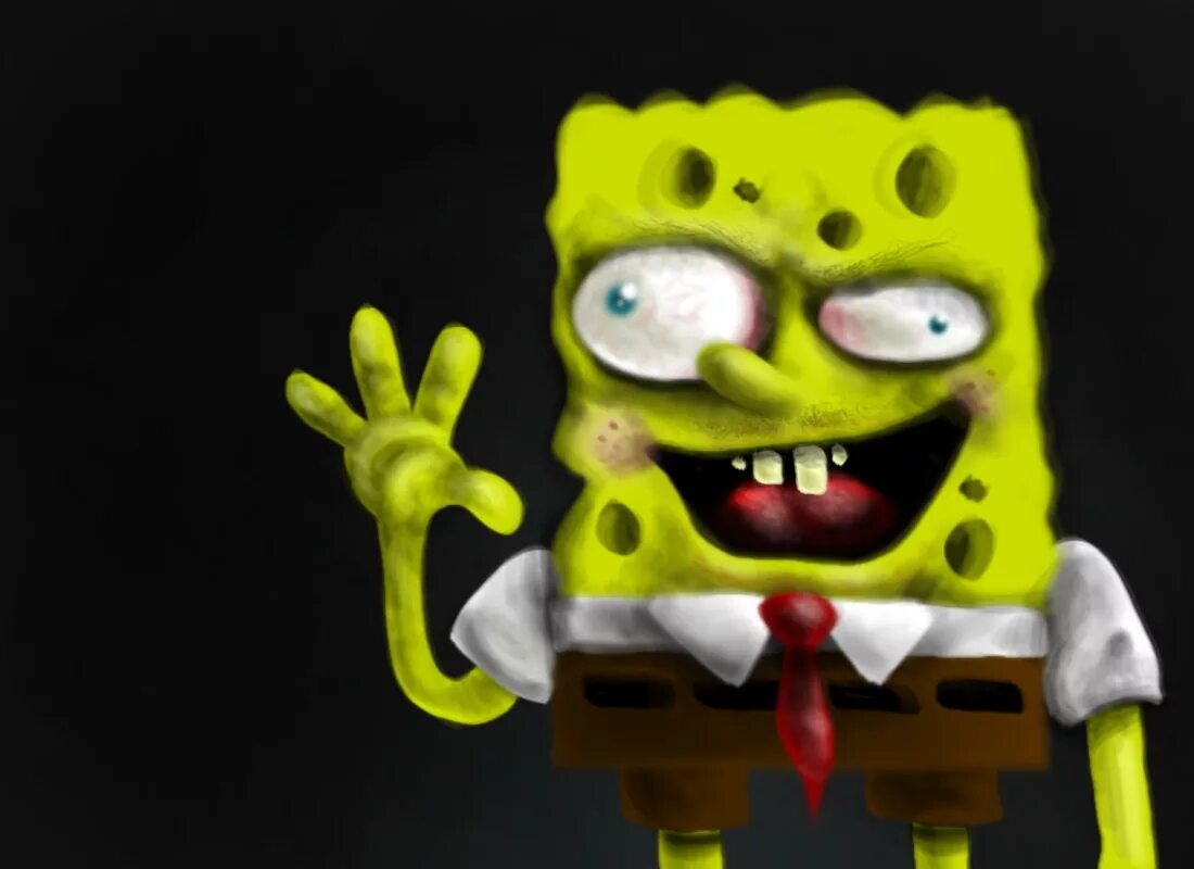 Spongebob horror. Спанч Боб. Злой Спанч Боб.