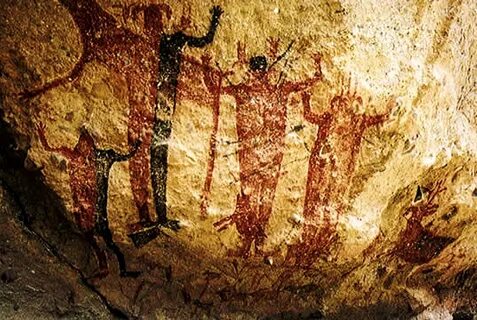 Древнеегипетские настенные росписи и рисунки первобытных людей