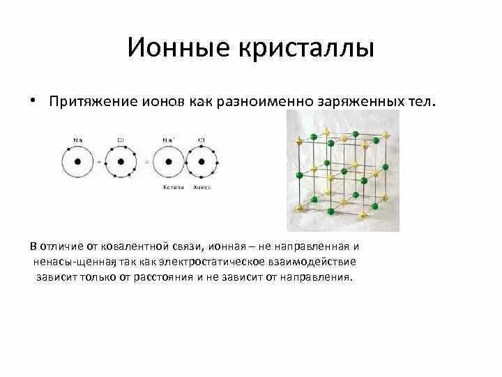 Электростатического притяжения ионов. Электростатическое Притяжение ионов. Ковалентная связь в кристаллах. Ионная связь в кристаллах. Химическая связь в кристаллах.