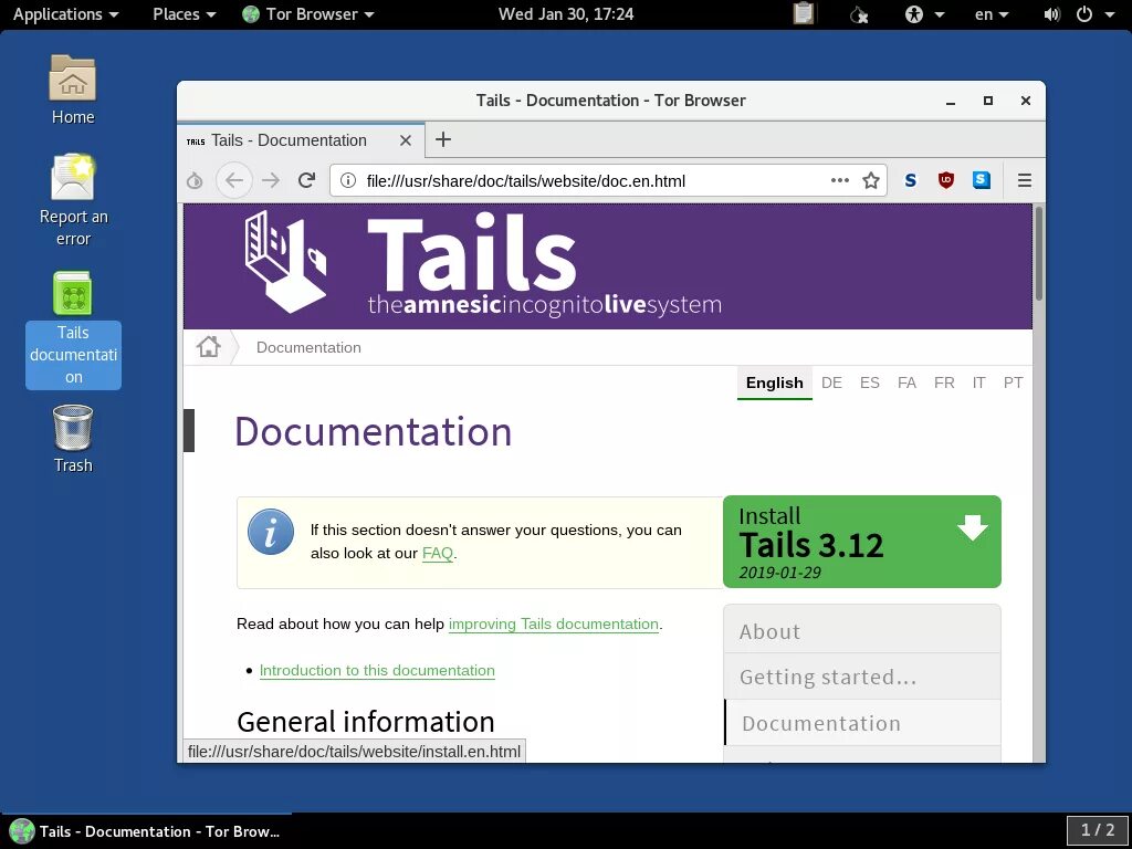 Tails программа. Tails интерфейс. tails флешка.