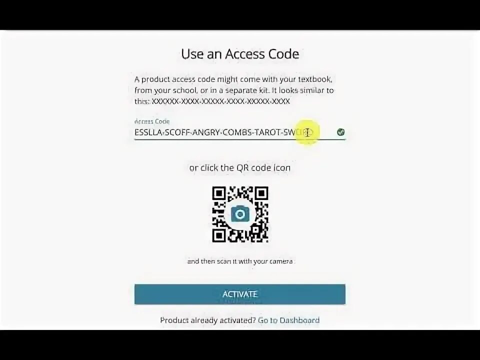 Enter access code. Enter access code