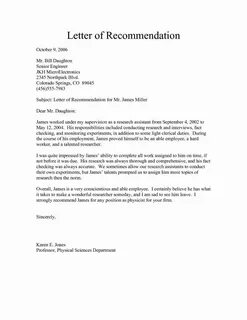 Recommendation letter